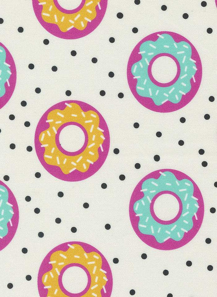 Snack Shack Donut Worry Be Happy By Crystal Manning For Moda Cream
