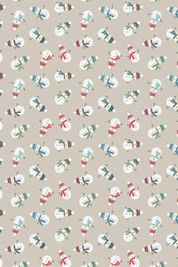 Snow Day Flannel Scattered Snowmen By Lewis & Irene Stone