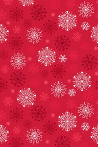 Snow Day Flannel Snowflakes By Lewis & Irene Red