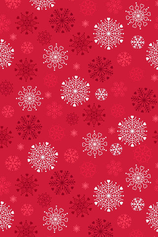 Snow Day Flannel Snowflakes By Lewis & Irene Red