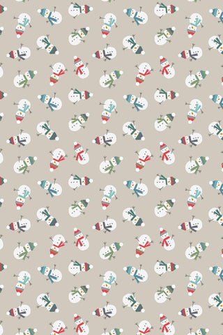 Snow Day Premium Flannel Scattered Snowmen By Lewis & Irene Stone
