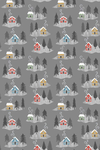 Snow Day Premium Flannel Snow Day Houses By Lewis & Irene Grey