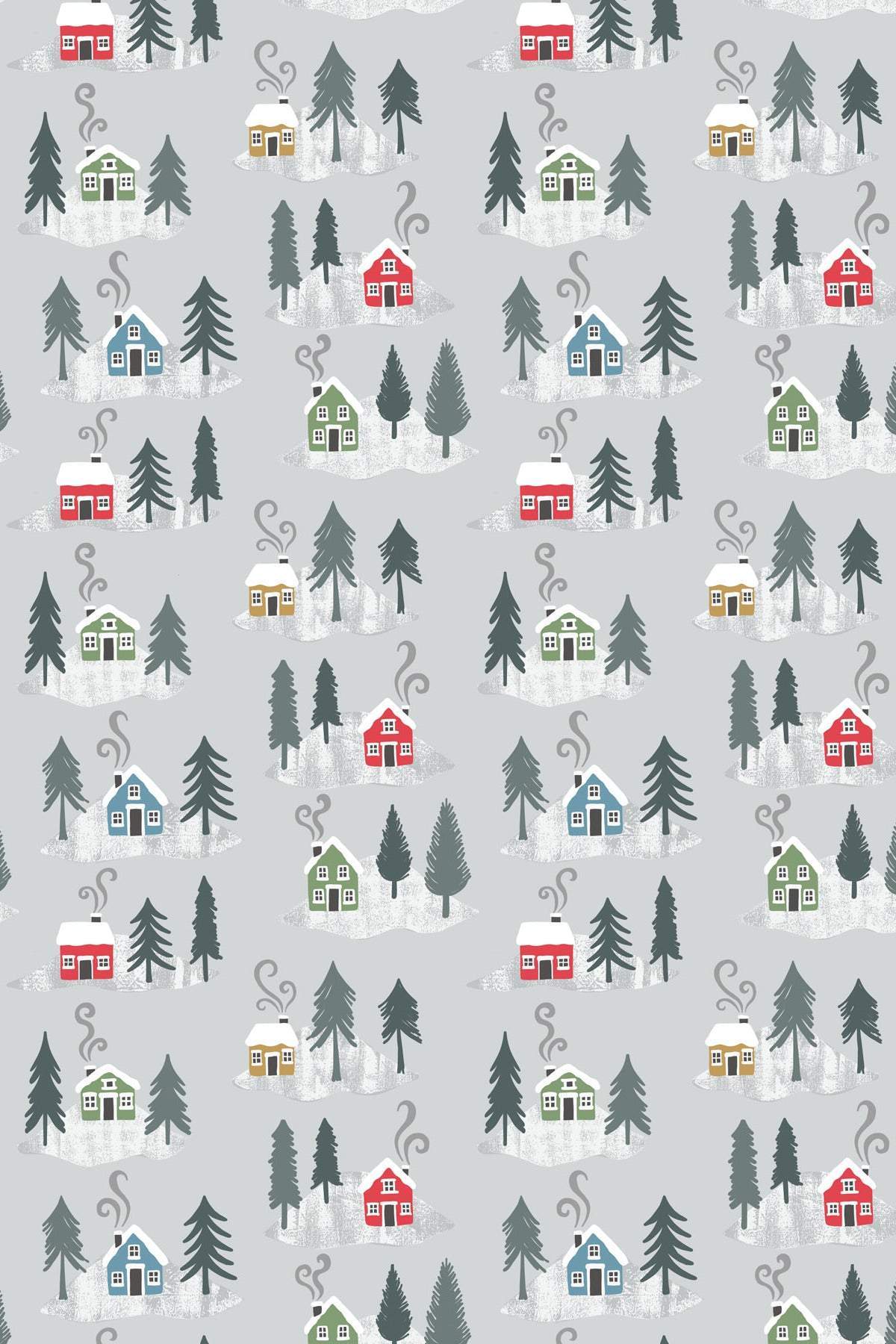 Snow Day Premium Flannel Snow Day Houses By Lewis & Irene Silver
