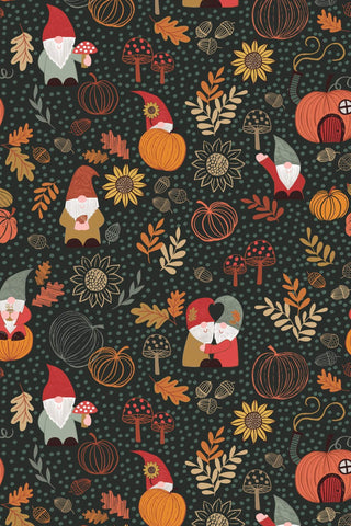 Snuggle Up Season Premium Flannel Autumn Gnomes By Lewis & Irene Dark Forest