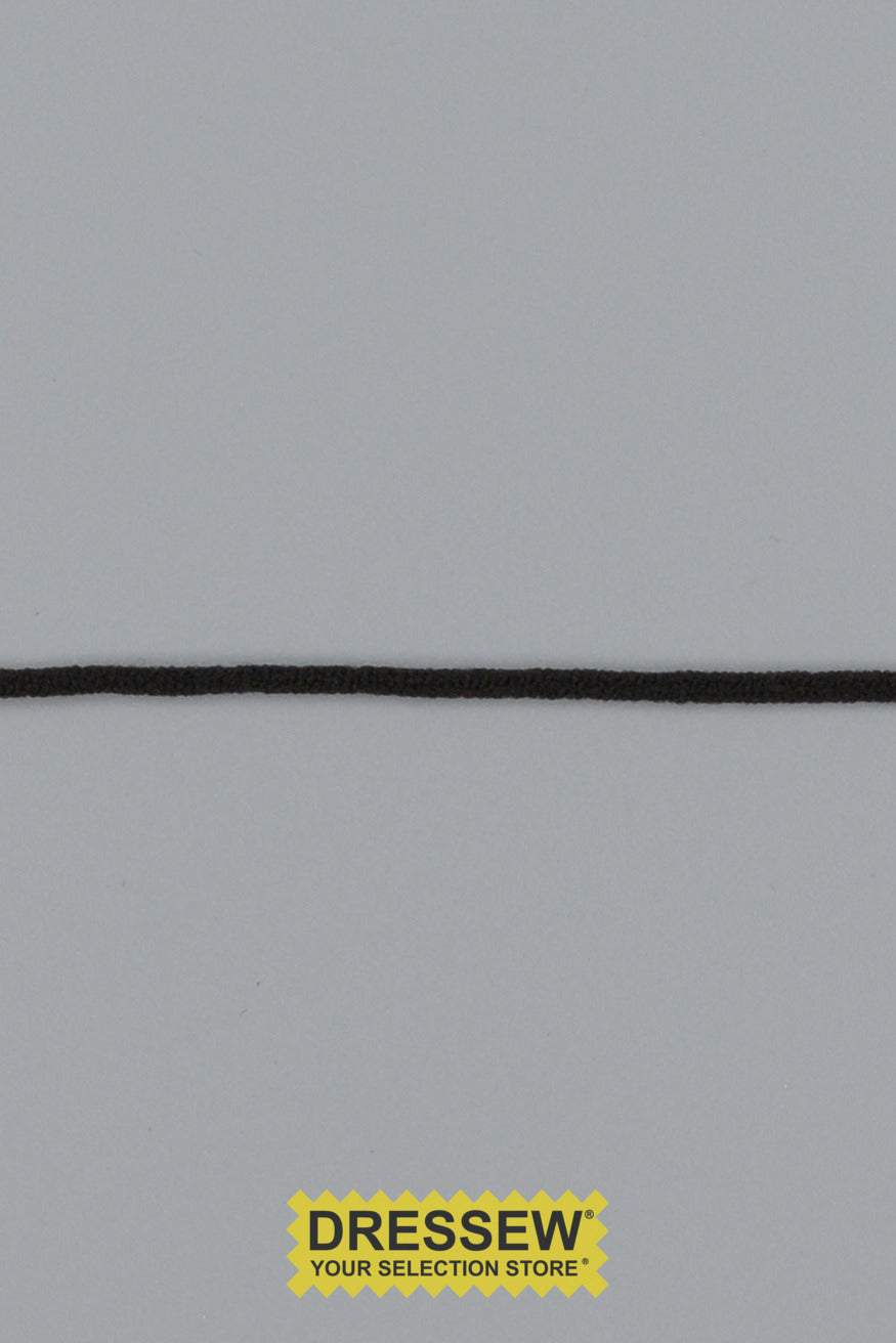 Soft Fabric Elastic Cord 3mm (1/8”) Round Black