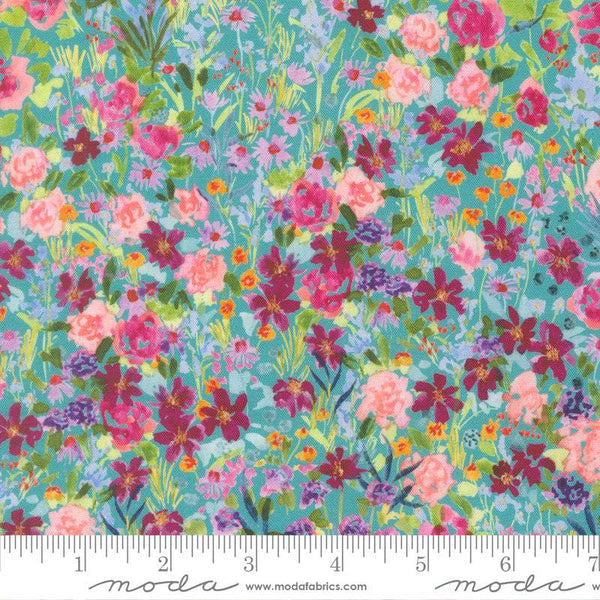 Soulstice Garden Glitter By Create Joy Project For Moda Turquoise