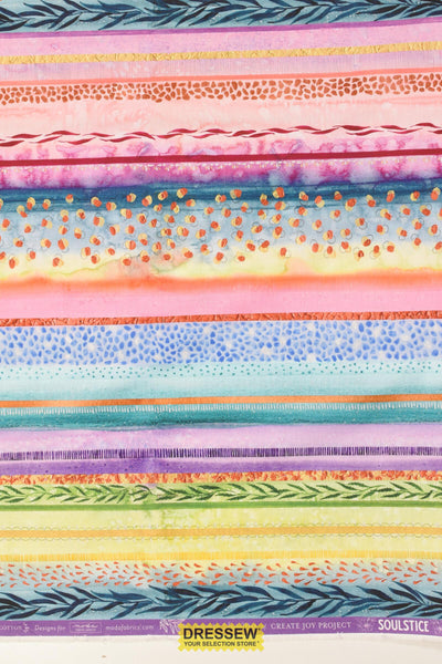 Soulstice Socialite Stripes By Create Joy Project For Moda Rainbow