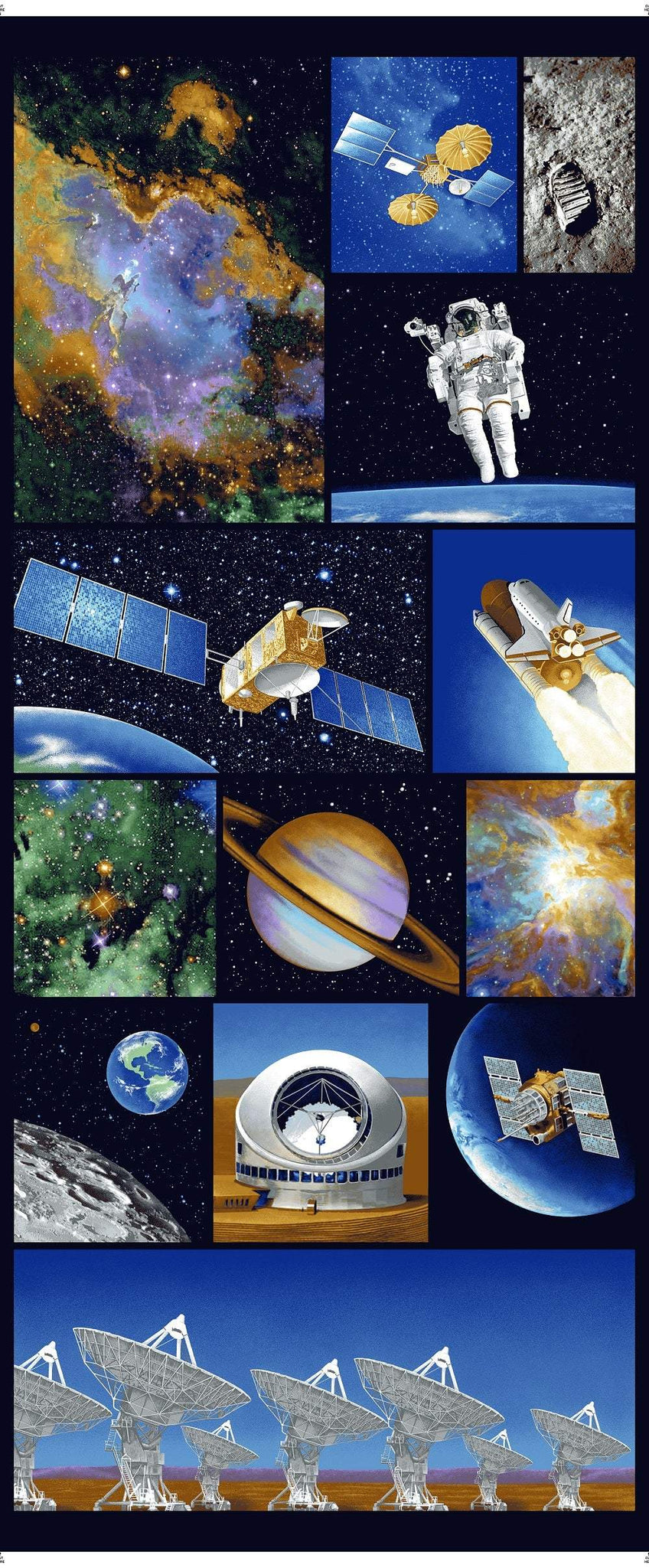 Space Race Panel By Benartex Multi