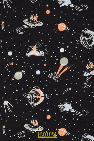 Spacecraft Flannelette Black / Multi