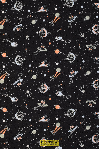 Spacecraft Flannelette Black / Multi