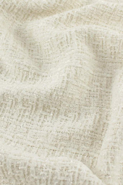 Sparkle Chenille Tweed Off White