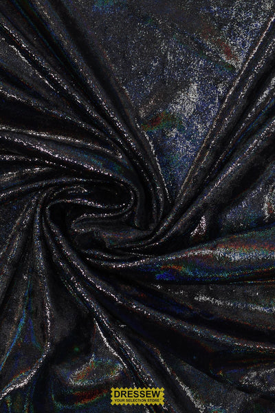 Sparkle Stretch Velvet Black / Hologram