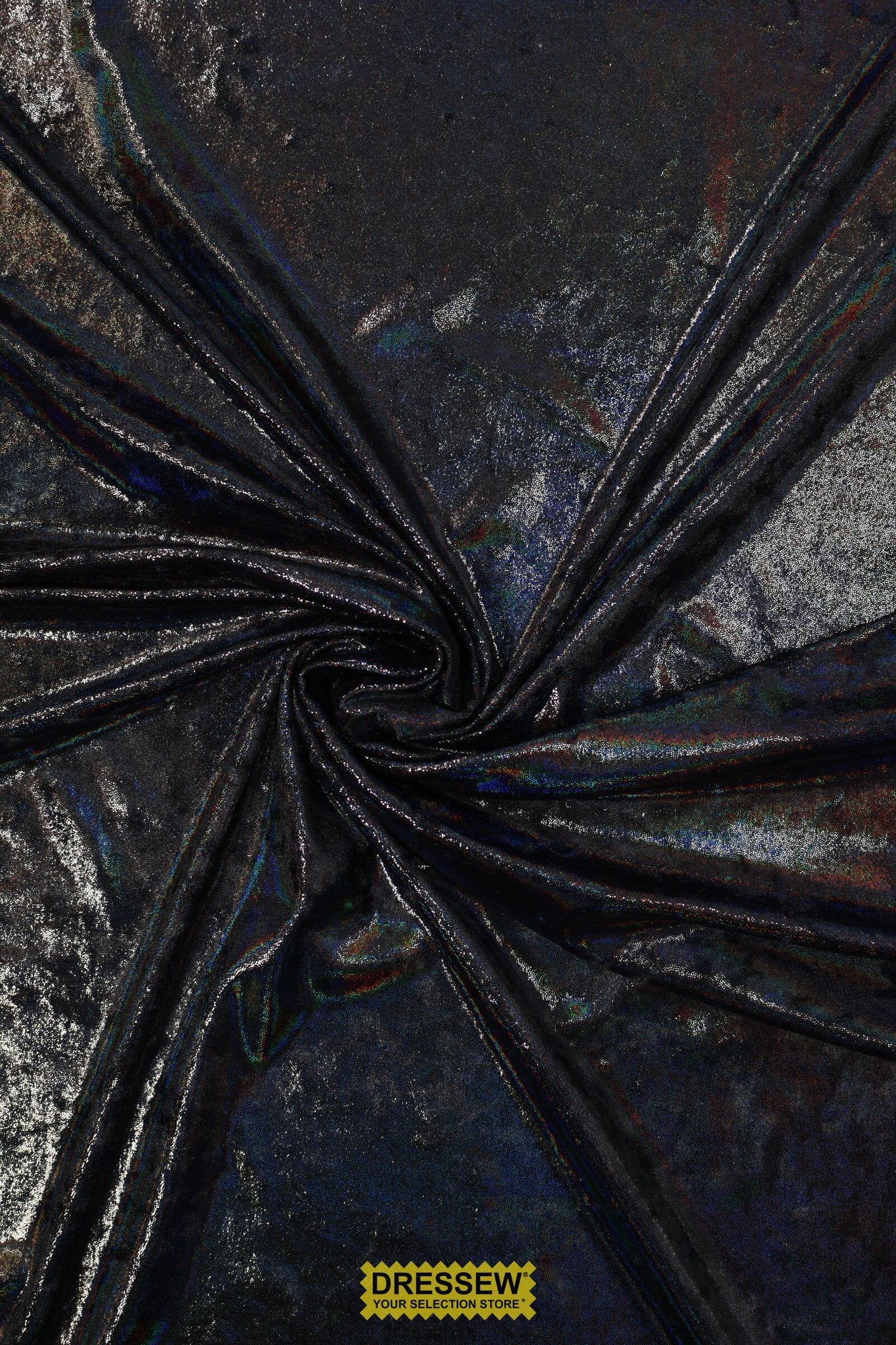 Sparkle Stretch Velvet Black / Hologram