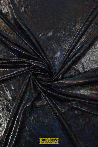 Sparkle Stretch Velvet Black / Hologram