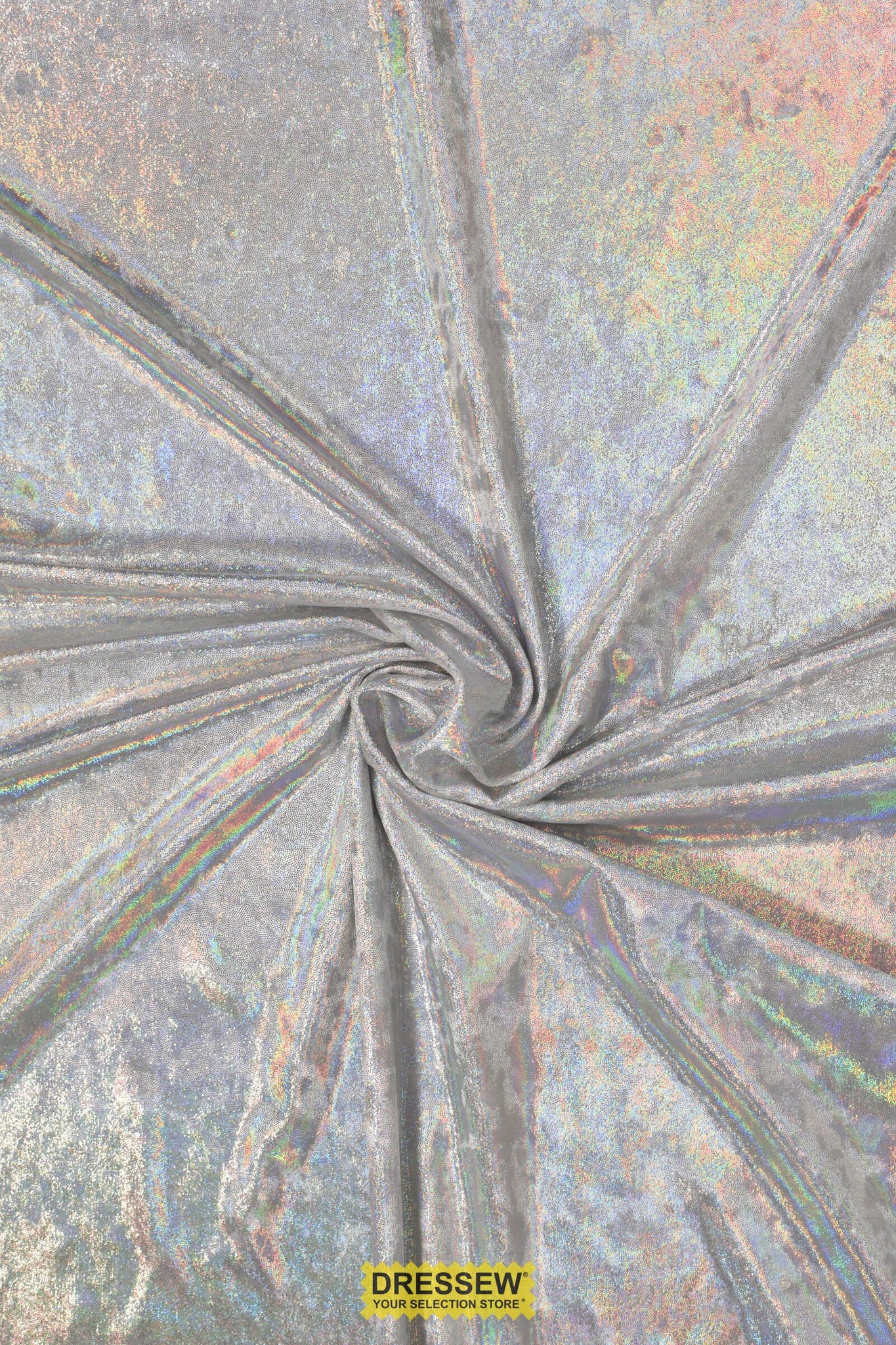 Sparkle Stretch Velvet White / Silver Hologram