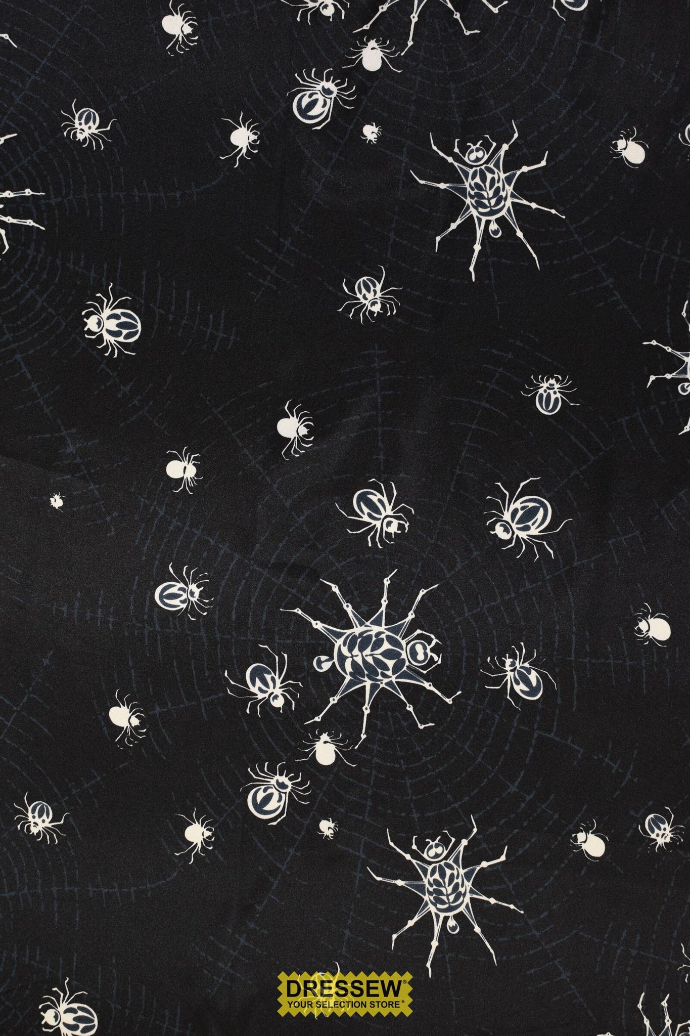 Spiders Satin Print Black / Grey / White
