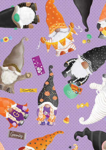 Spooktacular Gnomes Party Gnomes Digital By Kanvas Studio For Benartex Purple