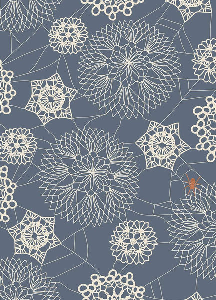 Spooky Darlings Doily Spider Web By Ruby Star Society For Moda Ghostly / Metallic