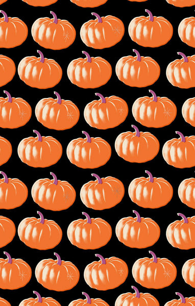 Spooky Darlings Pumpkins By Ruby Star Society For Moda Black / Metallic