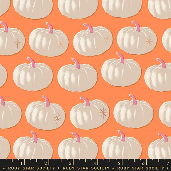 Spooky Darlings Pumpkins By Ruby Star Society For Moda Pumpkin Orange / Metallic