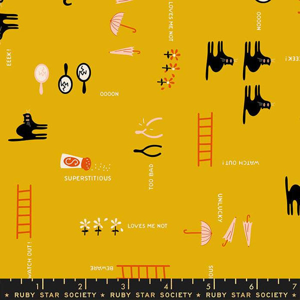 Spooky Darlings Unlucky By Ruby Star Society For Moda Goldenrod