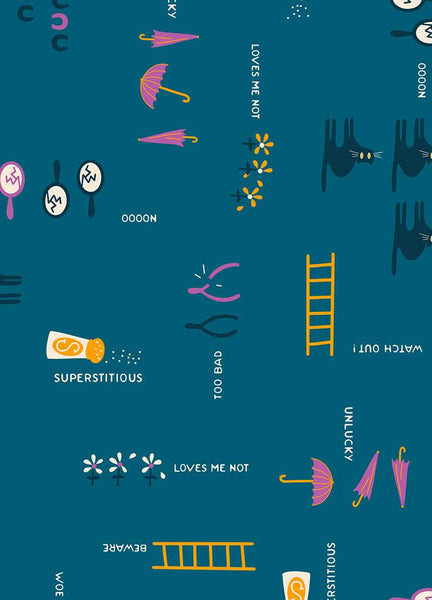 Spooky Darlings Unlucky By Ruby Star Society For Moda Teal