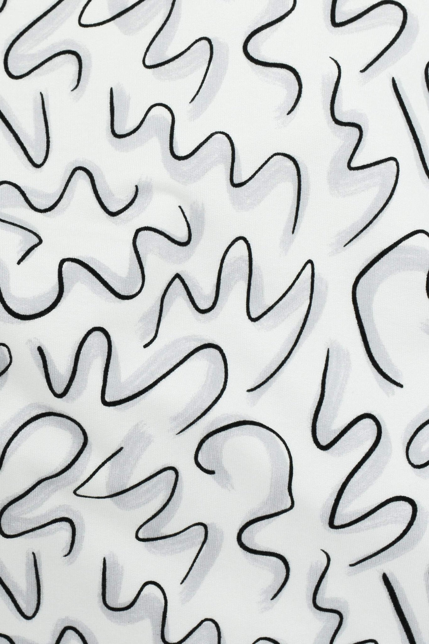 Squiggle Bamboo Terry Ecru / Grey / Black