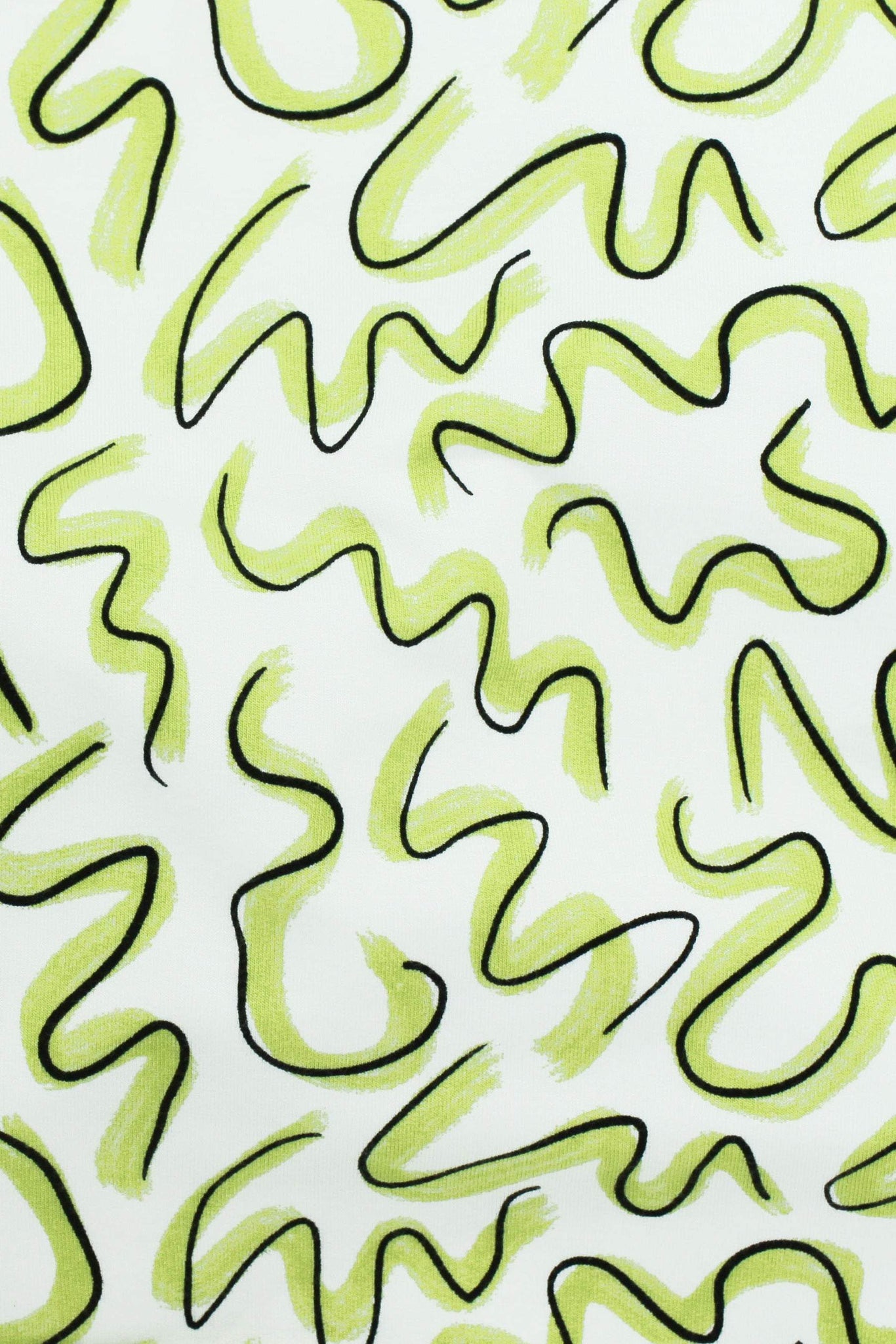 Squiggle Bamboo Terry Ecru / Lime / Black