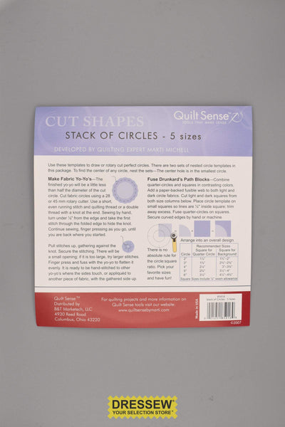 Stack of Circle Templates 5 Sizes