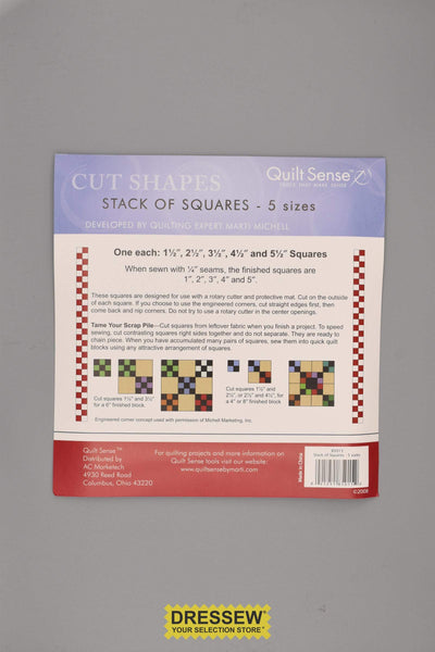 Stack of Square Templates 5 Sizes