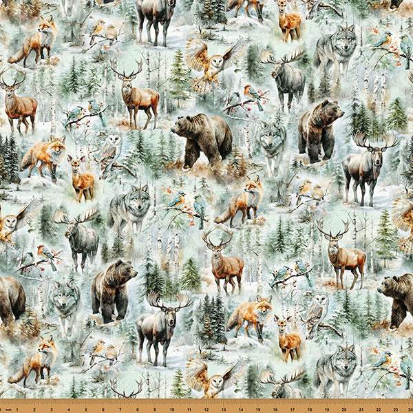 Stag & Stone Animal Collage By Hoffman Mist