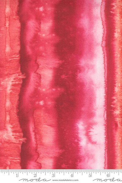 Starflower Christmas Watercolour Stripe By Create Joy Project For Moda Red