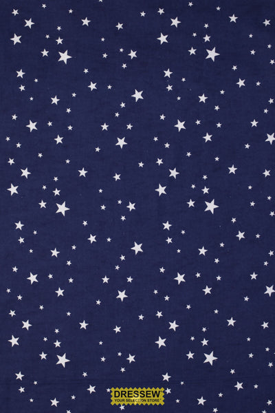 Stars Flannelette Navy / White