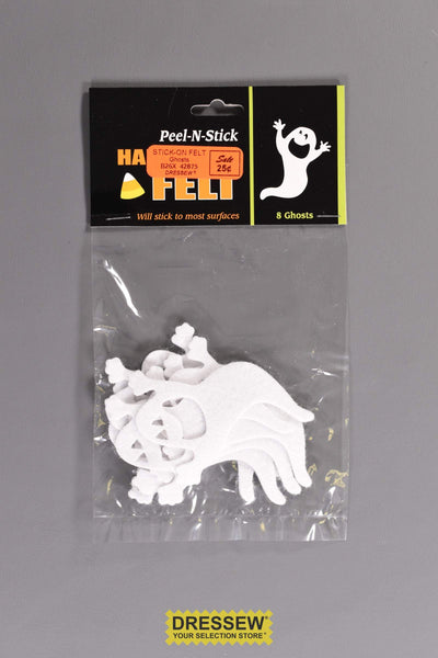Stick-On Felt Ghosts White