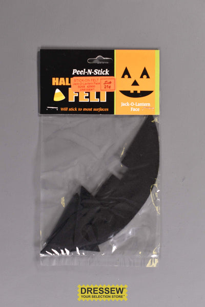 Stick-On Felt Jack-O-Lantern Face Black