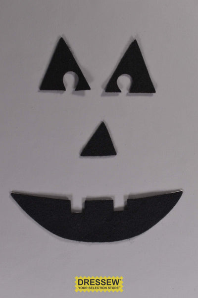 Stick-On Felt Jack-O-Lantern Face Black