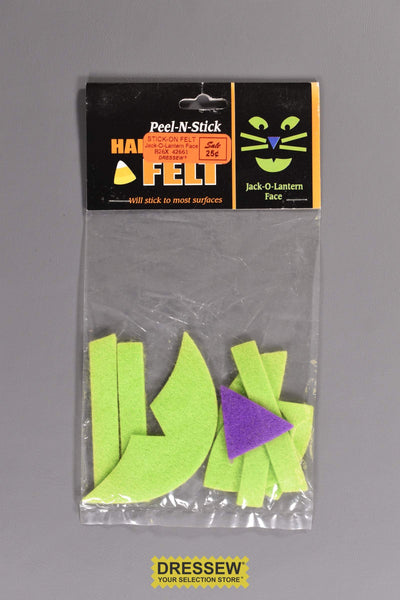 Stick-On Felt Jack-O-Lantern Face Green Cat