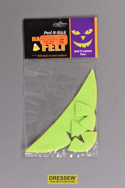 Stick-On Felt Jack-O-Lantern Face Green