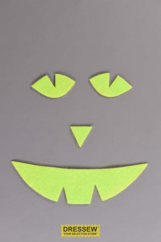 Stick-On Felt Jack-O-Lantern Face Green
