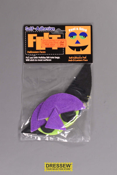 Stick-On Felt Jack-O-Lantern Face Multi