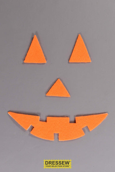 Stick-On Felt Jack-O-Lantern Face Orange