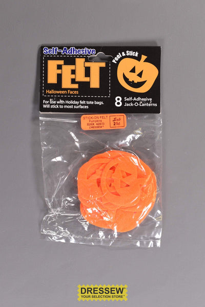 Stick-On Felt Pumpkins Orange