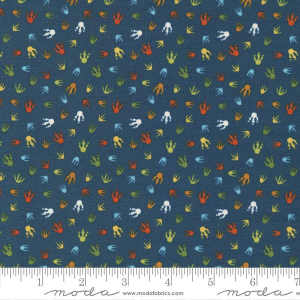 Stomp Stomp Roar Footprint By Stacy Iest Hsu For Moda Teal