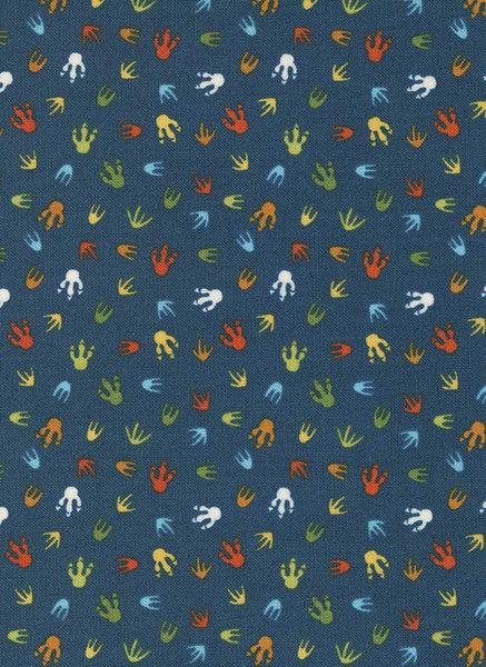 Stomp Stomp Roar Footprint By Stacy Iest Hsu For Moda Teal