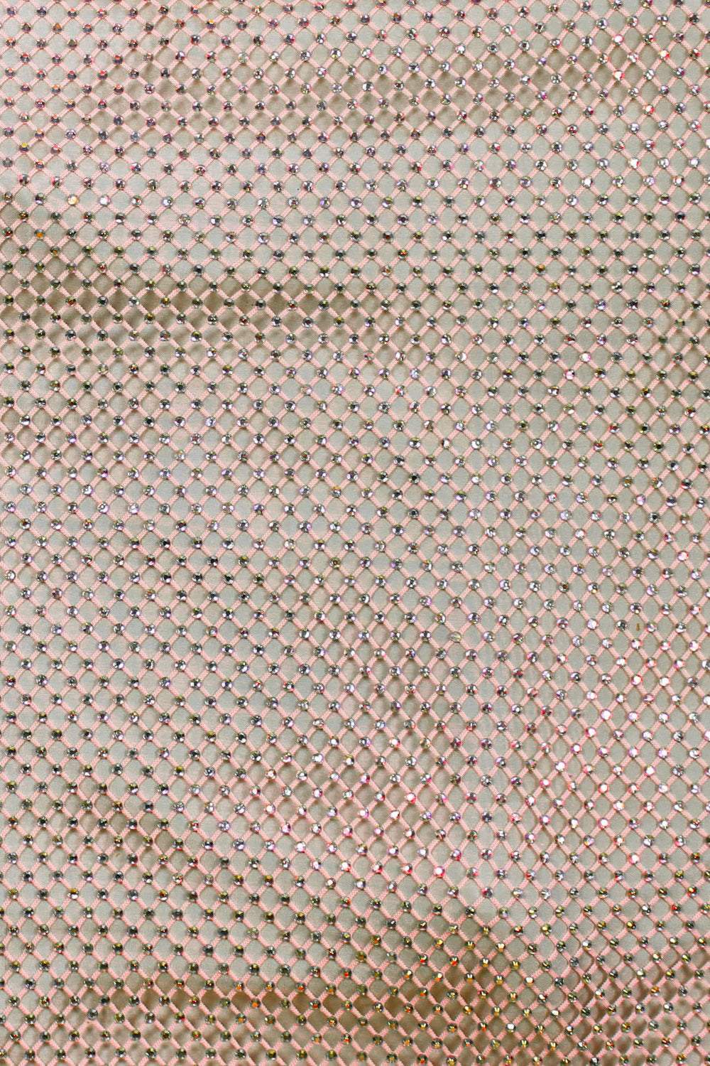 Stone Stretch Mesh Pink / Iridescent Rhinestones