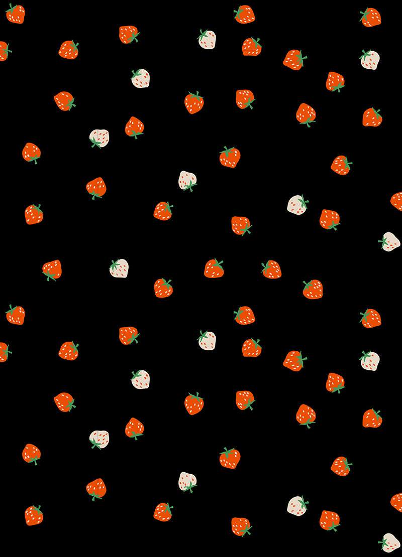 Strawberry Mini Berry By Kimberly Kight Of Ruby Star Society For Moda Black