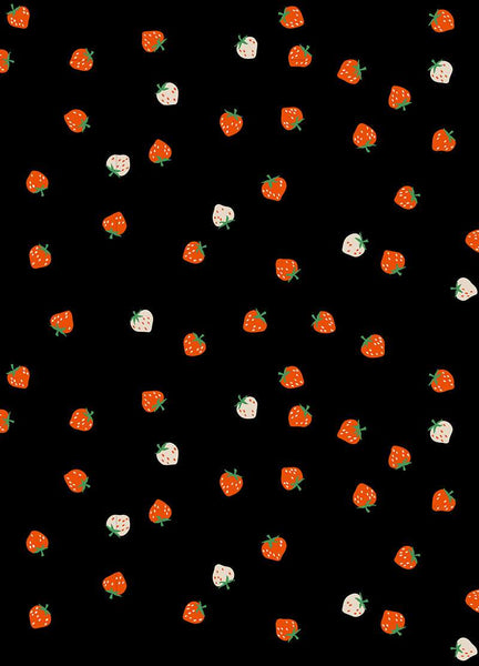 Strawberry Mini Berry By Kimberly Kight Of Ruby Star Society For Moda Black