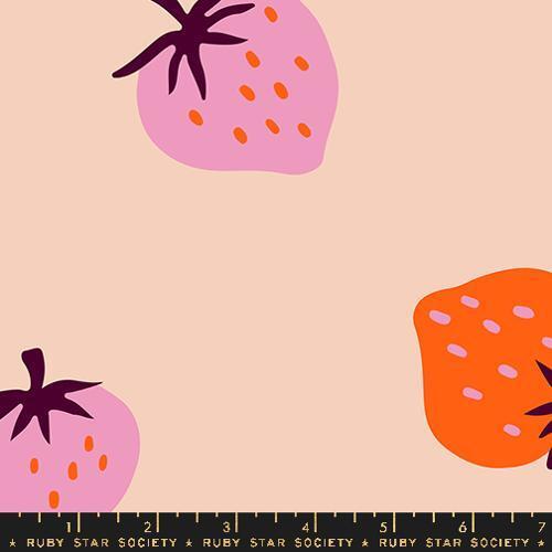 Strawberry Wideback Sateen Jumbo Berry By Kimberly Kight Of Ruby Star Society For Moda Peach