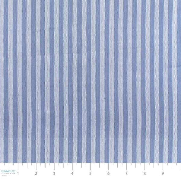 Stripe 2-Ply Gauze Blue / White