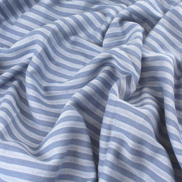Stripe 2-Ply Gauze Blue / White